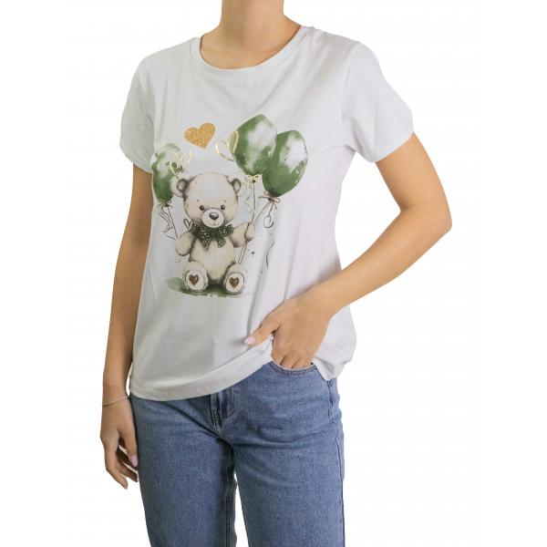 t shirt con orsacchiotto e palloncini 